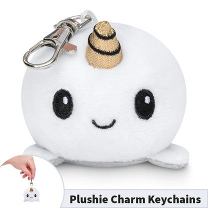 A TeeTurtle Narwhal Plushie Charm Keychain.