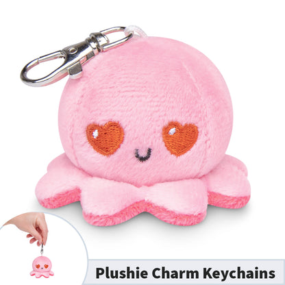 Pink TeeTurtle Octopus Plushie Charm Keychain.