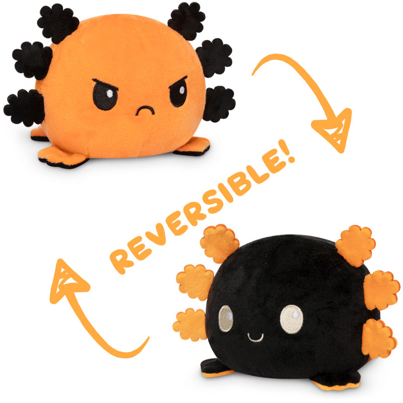 A reversible Axolotl plushie toy from TeeTurtle that allows for expressions of different emotions.