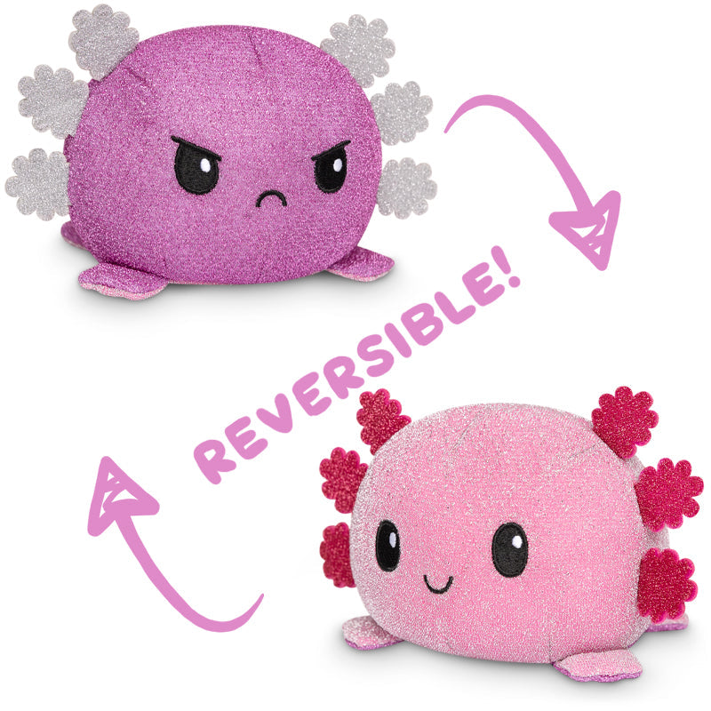 A TeeTurtle Reversible Axolotl Plushie toy.