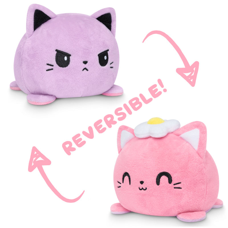 Two TeeTurtle Reversible Cat Plushies.