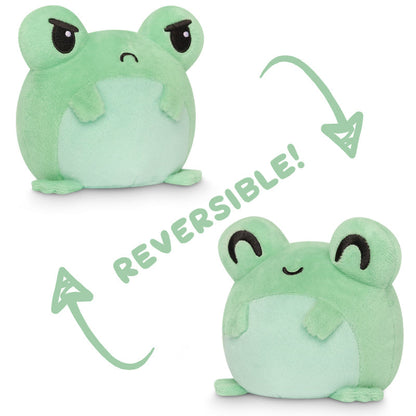 Two TeeTurtle Reversible Frog Plushies, each featuring a reversible green frog design.