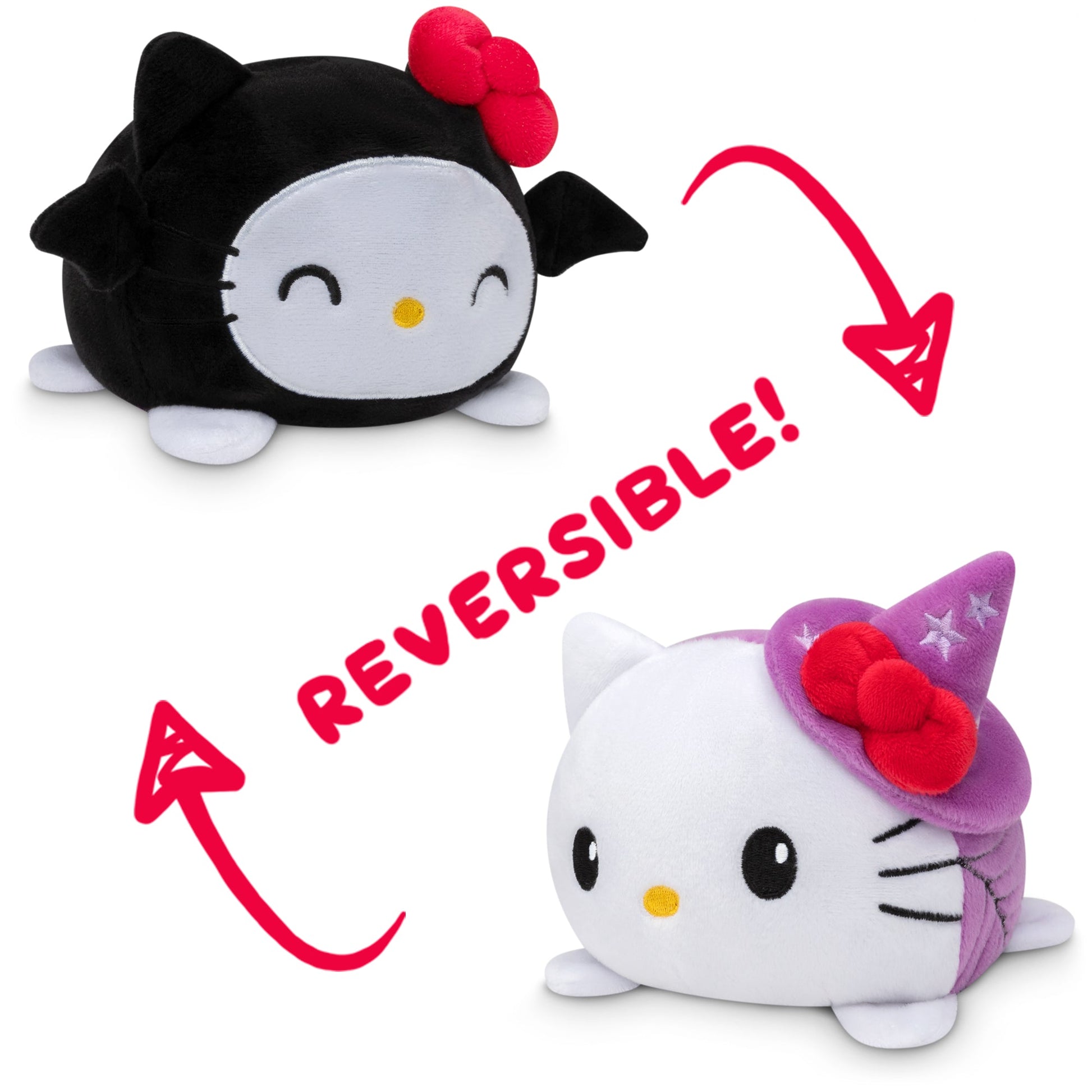 Sanrio's Reversible Hello Kitty Plushie, perfect for expressing emotions with a mood plushie.