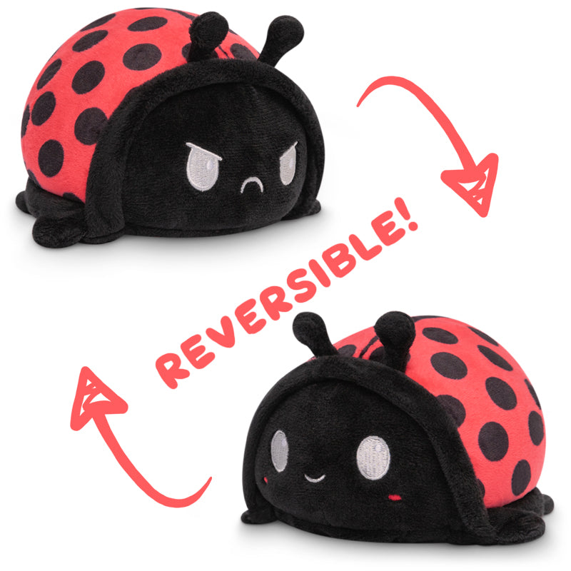 Two TeeTurtle Reversible Ladybug Plushies.