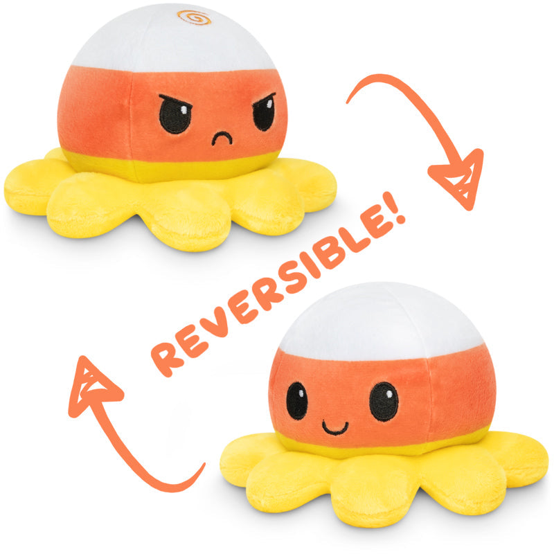 Two TeeTurtle Reversible Octopus Plushies.