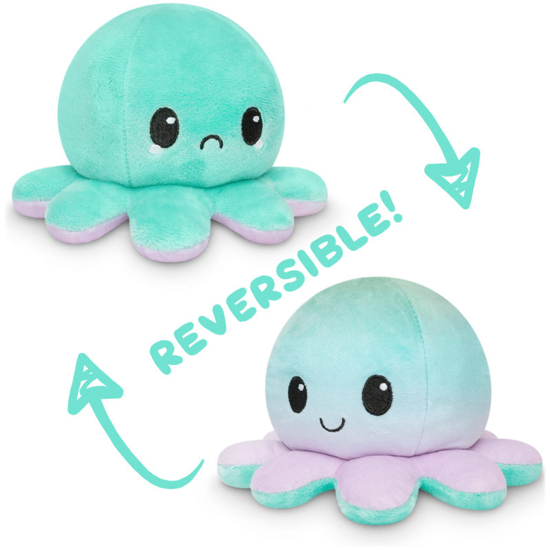 Best-selling TeeTurtle Reversible Octopus Plushie that can change moods.