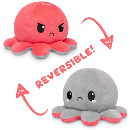 Two TeeTurtle Reversible Octopus Plushies with the TeeTurtle original design.