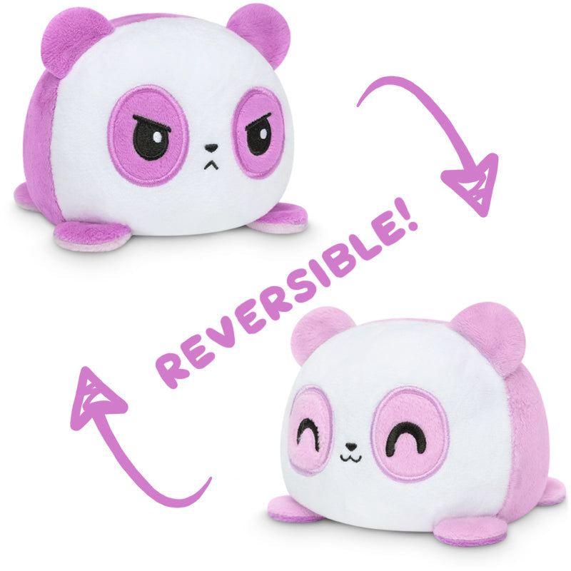 Two TeeTurtle Reversible Panda Plushies, perfect for mood enthusiasts and fans of TeeTurtle.