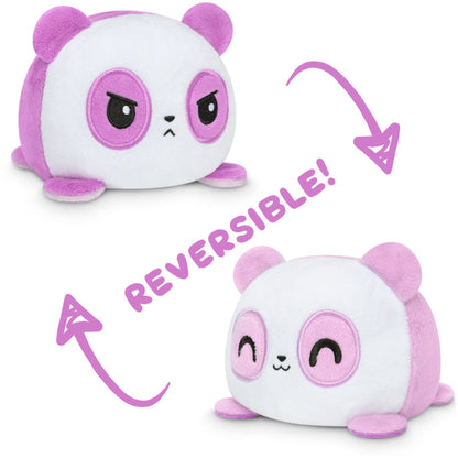 TeeTurtle's Reversible Panda Plushie offers a delightful duo of Reversible Panda Plushies, with each bear featuring the word "reversible" imprinted on its adorable form.