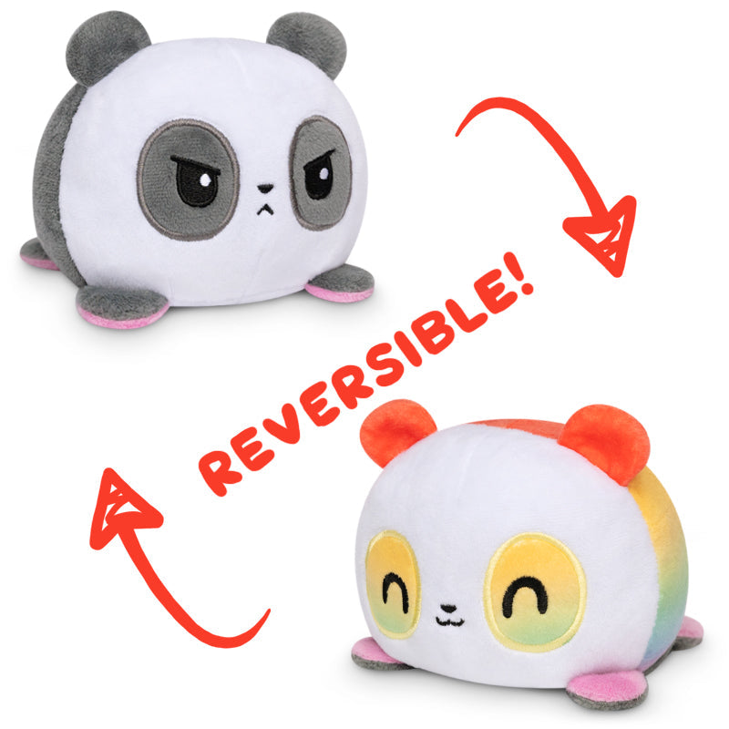 Two TeeTurtle Reversible Panda Plushies.