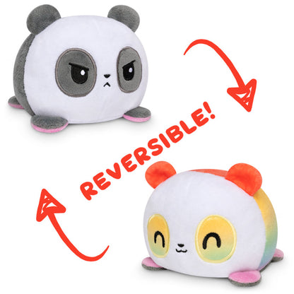 Two TeeTurtle Reversible Panda Plushies.