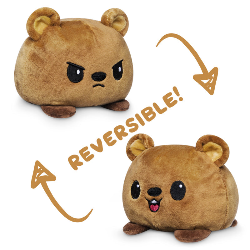 Two TeeTurtle Reversible Quokka Plushies.