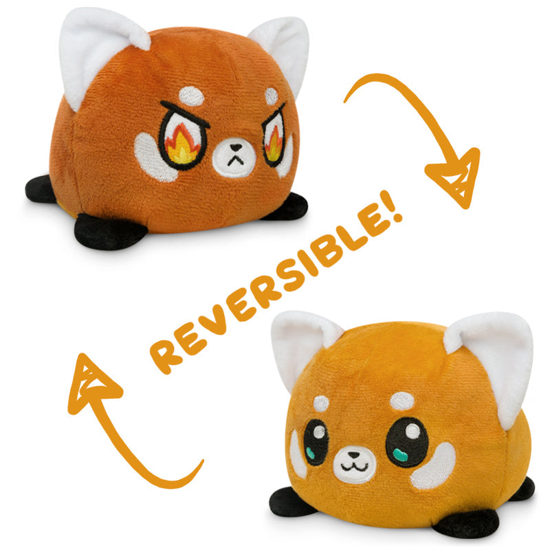 Two TeeTurtle Reversible Red Panda Plushies (Orange), perfect as mood plushies.