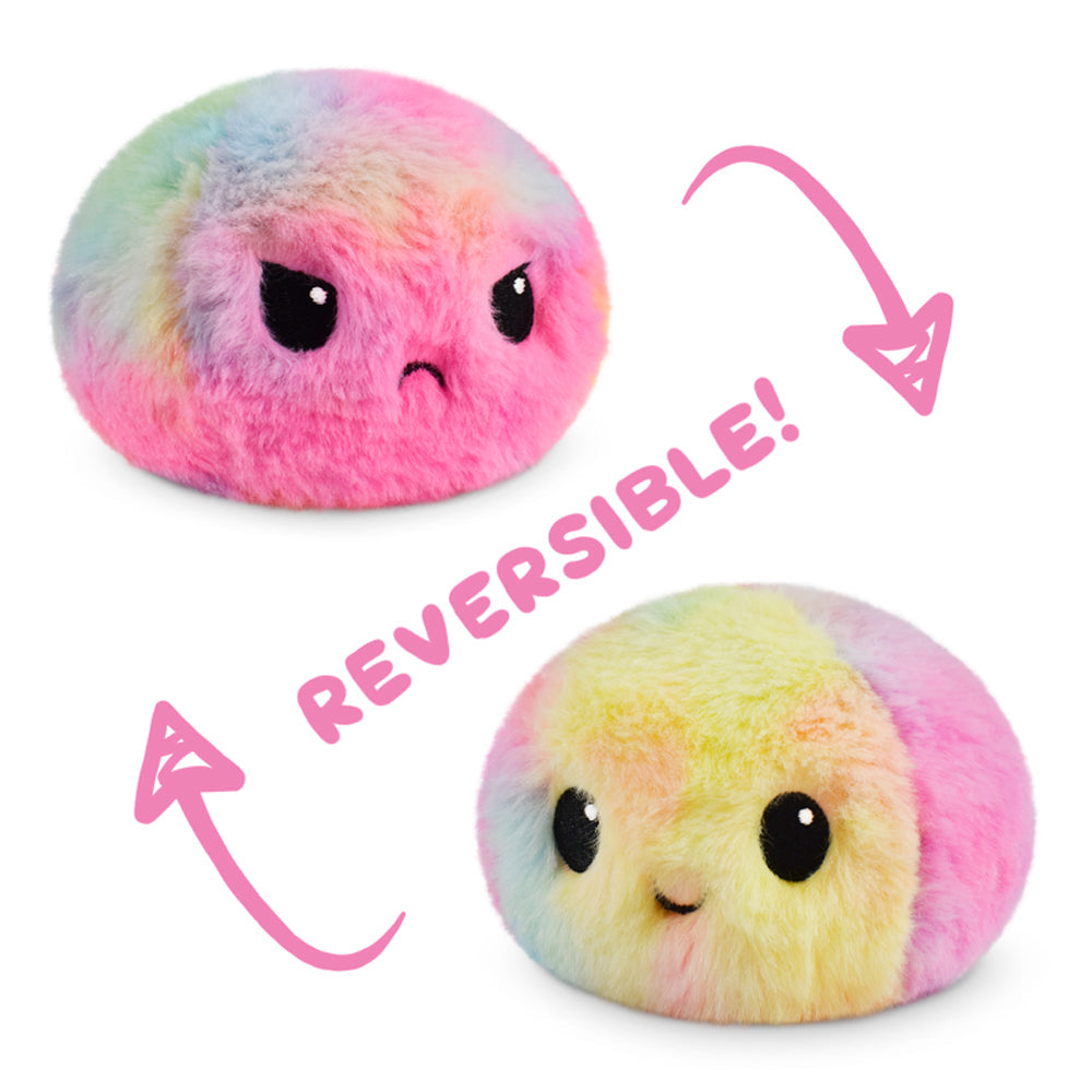 Two TeeTurtle Reversible Ball Plushies, expressing a range of emotions.