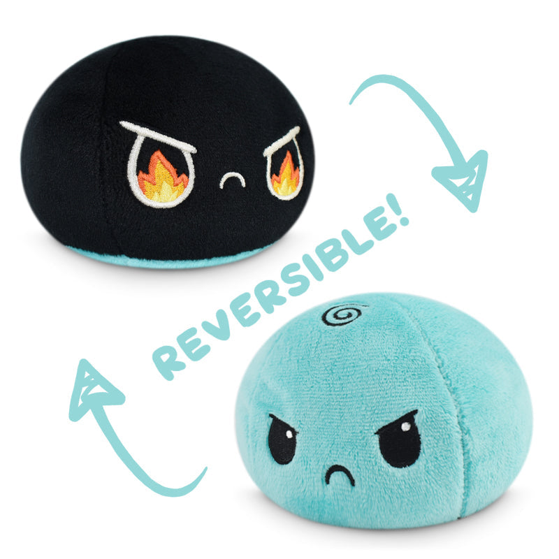 A TeeTurtle Reversible Ball Plushie (Black + Aqua) toy.