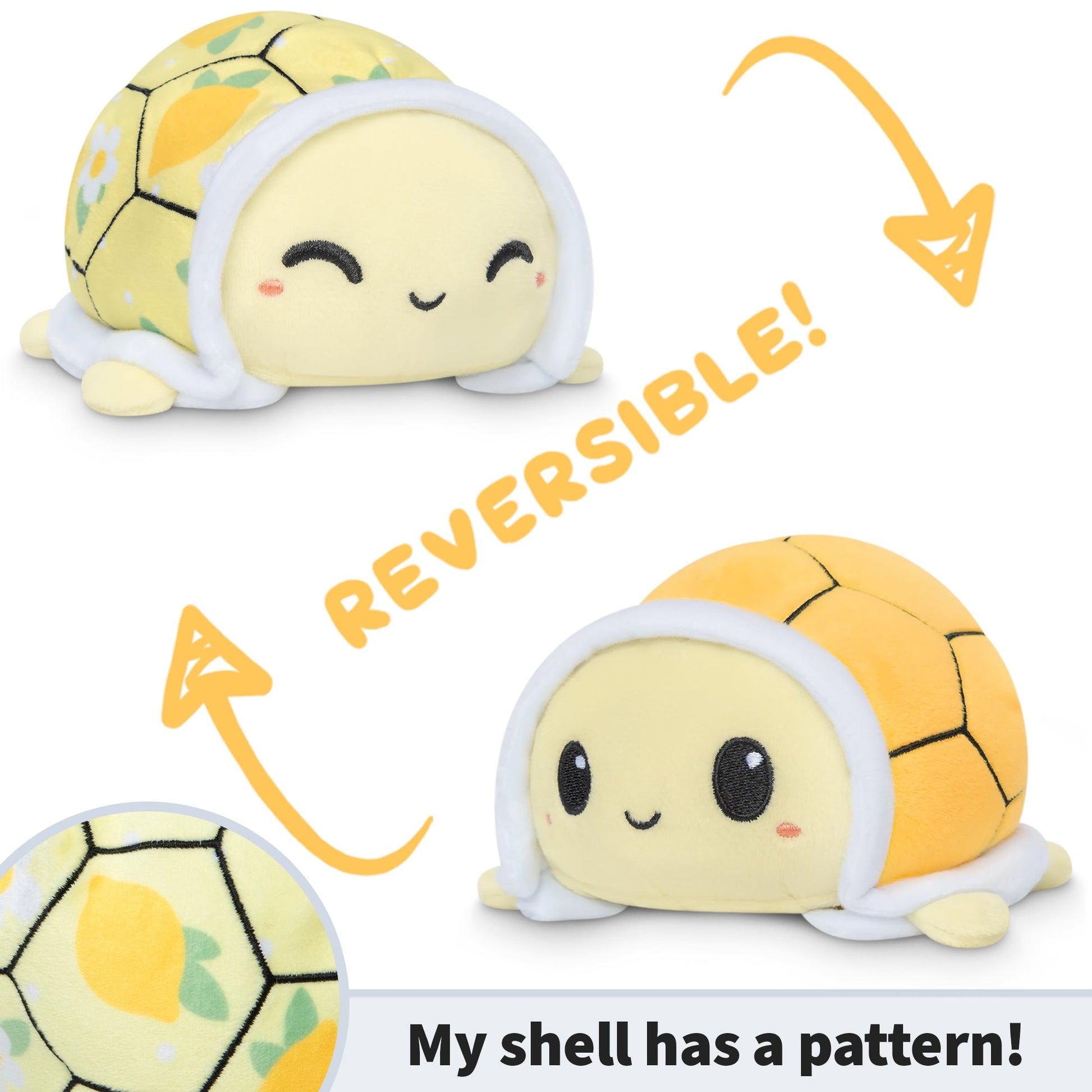 My shell has a pattern - TeeTurtle Reversible Turtle Plushie.