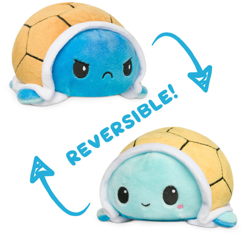 Two TeeTurtle Reversible Turtle Plushies.