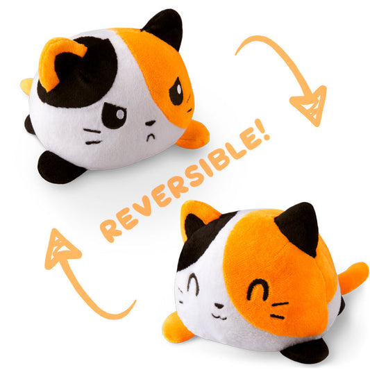 A TeeTurtle Reversible Cat Plushie (Calico) from TeeTurtle.