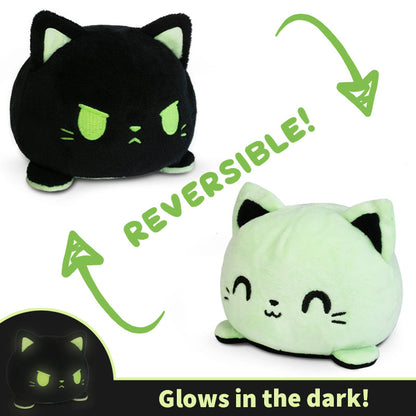 A TeeTurtle Reversible Cat Plushie that glows in the dark.