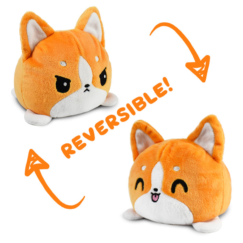 TeeTurtle Reversible Corgi Plushie - TeeTurtle.