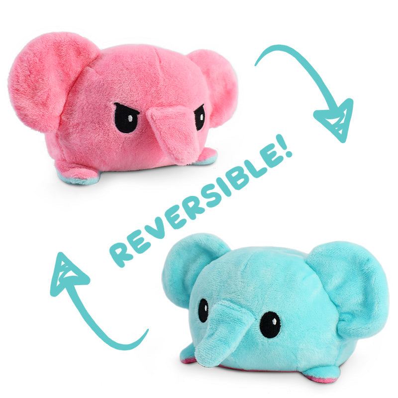 TeeTurtle offers a delightful collection of Reversible Elephant Plushies. Each plushie features two adorable elephants that can be flipped to reveal a different expression.