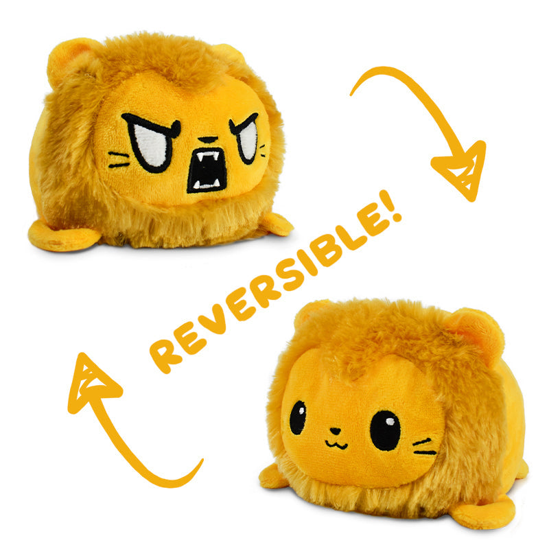 Explore your ever-changing moods with the fun and cuddly TeeTurtle Reversible Lion Plushie.