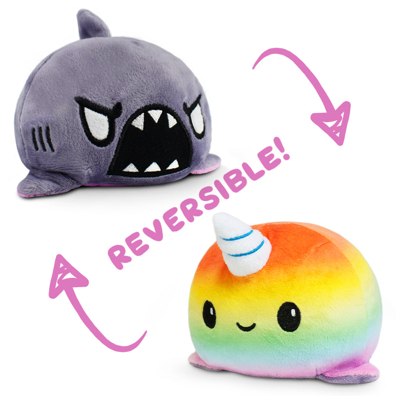 A Reversible Narwhal & Shark Plushie from TeeTurtle.