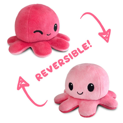 Two award-winning TeeTurtle Reversible Octopus Plushies.