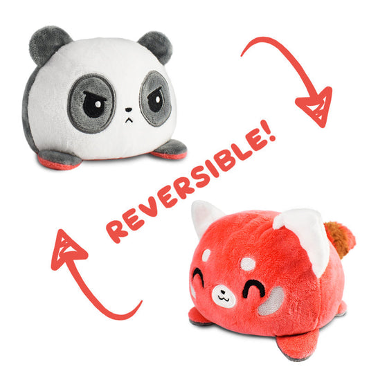 This TeeTurtle Reversible Panda & Red Panda Plushie features a reversible panda and fox stuffed animal.