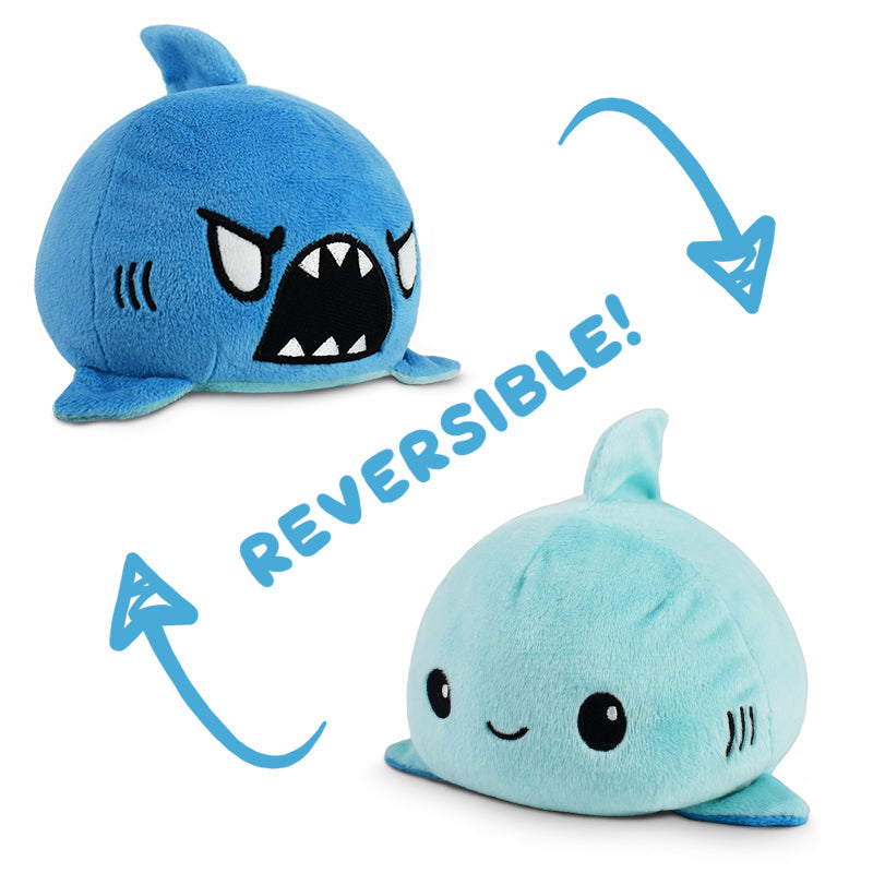 A TeeTurtle Reversible Shark Plushie.