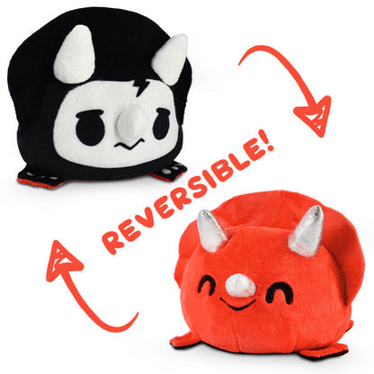 Two TeeTurtle Reversible Triceratops Plushies (Skeleton), also known as mood plushies.