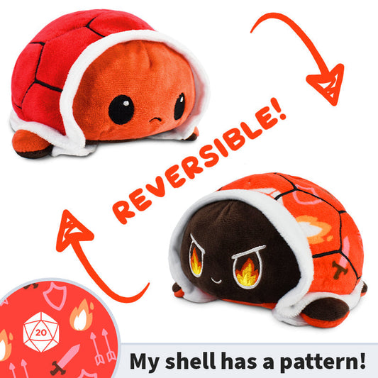 My TeeTurtle shell has a reversible TeeTurtle Reversible Turtle Plushie plushie pattern.