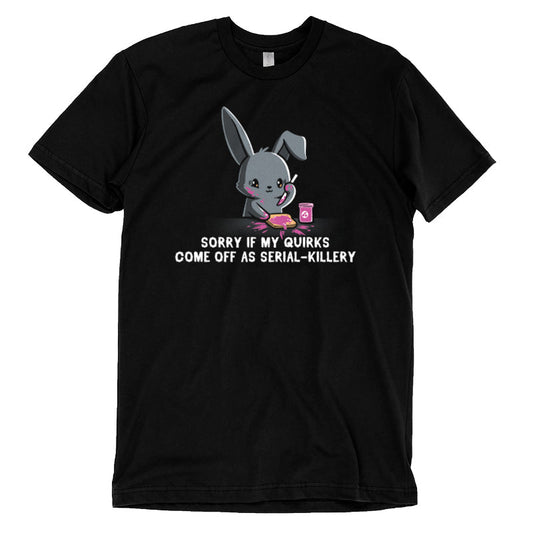 Premium Cotton T-shirt_Illustration of a cartoon bunny spreading pink jam on toast with the caption 