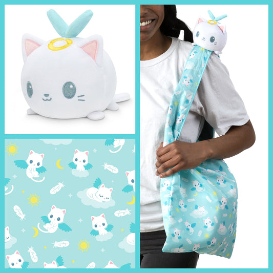 Angel Cat Plushie Tote Bag by TeeTurtle - secret tote bag.