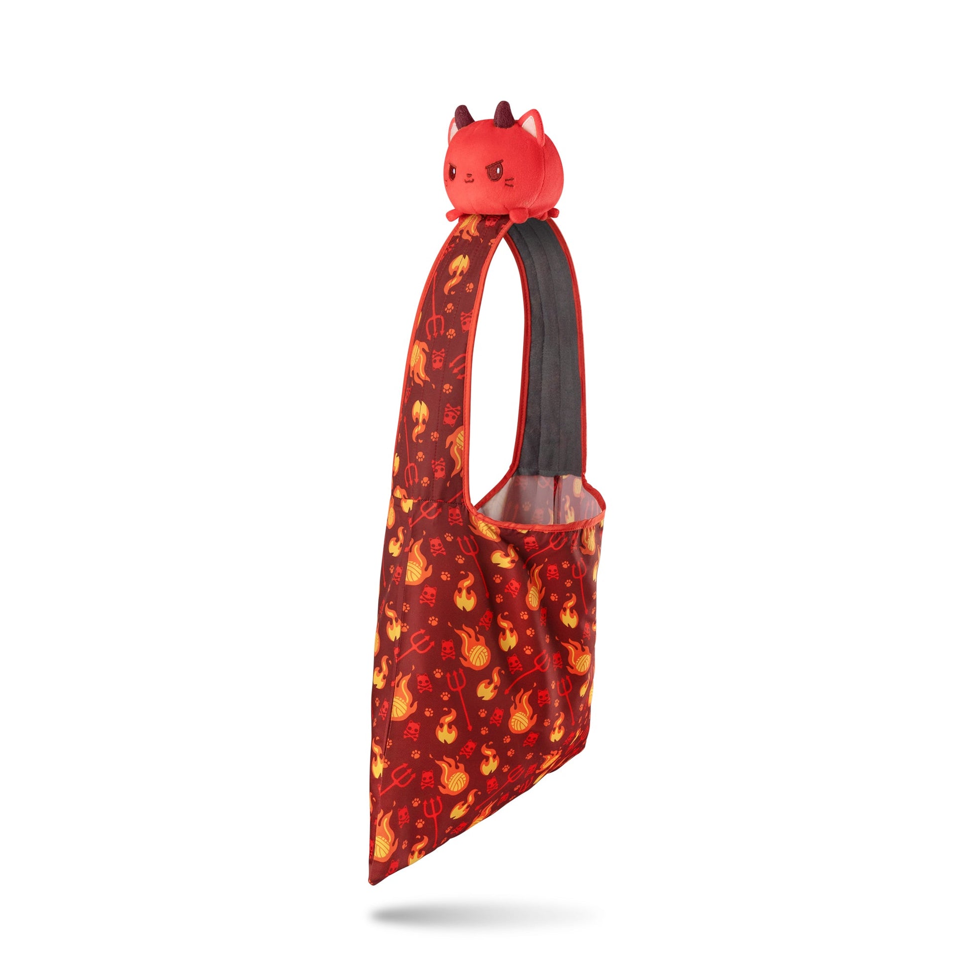 A TeeTurtle Devil Cat Plushie Tote Bag bib.