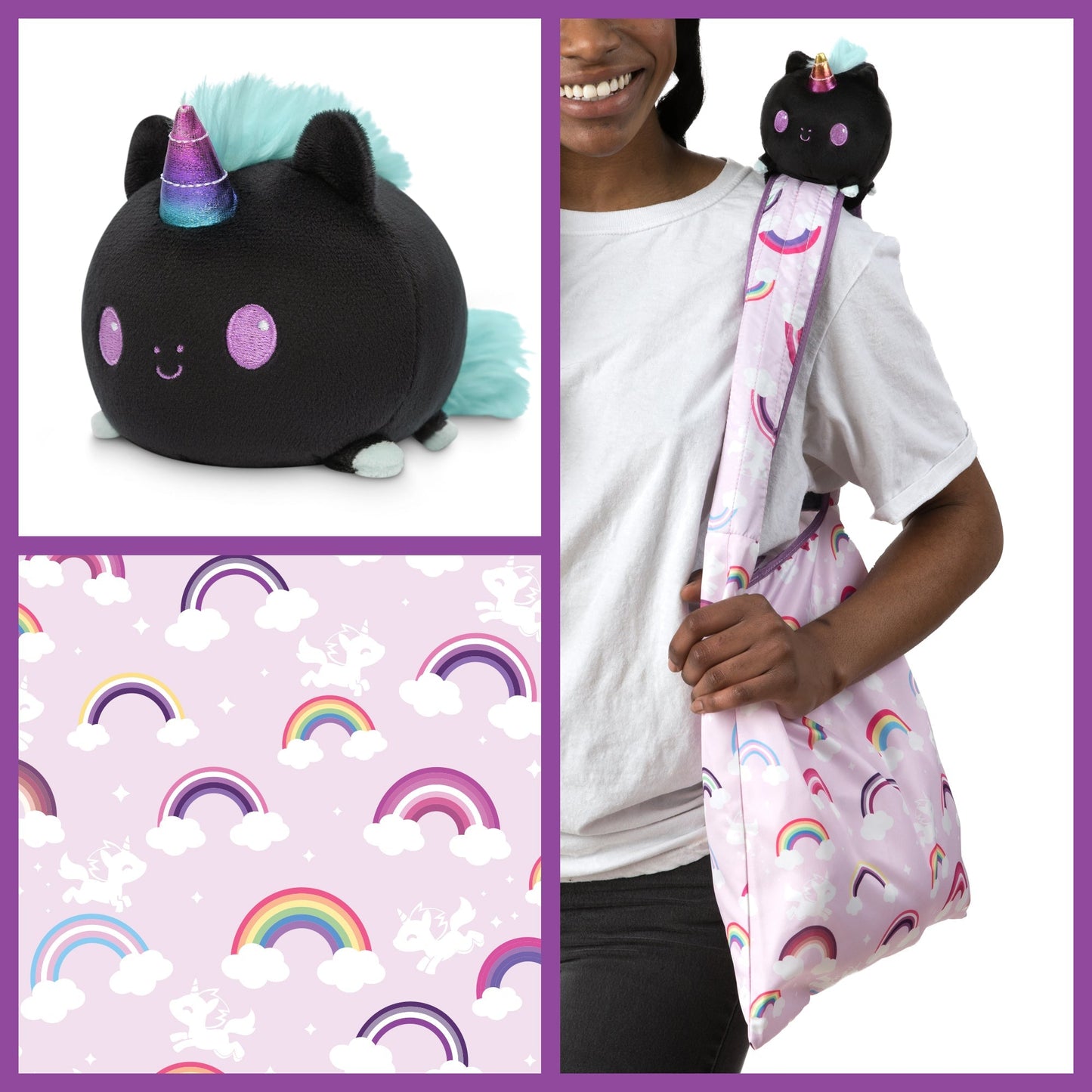 A Plushiverse Rainbow Pride Unicorn Plushie Tote Bag from TeeTurtle.