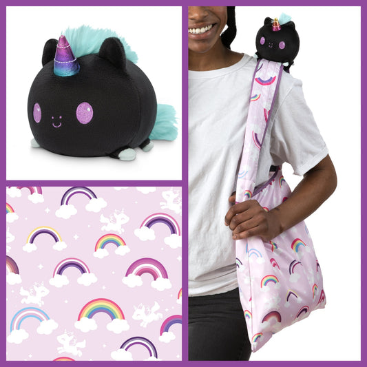 A Plushiverse Rainbow Pride Unicorn Plushie Tote Bag from TeeTurtle.