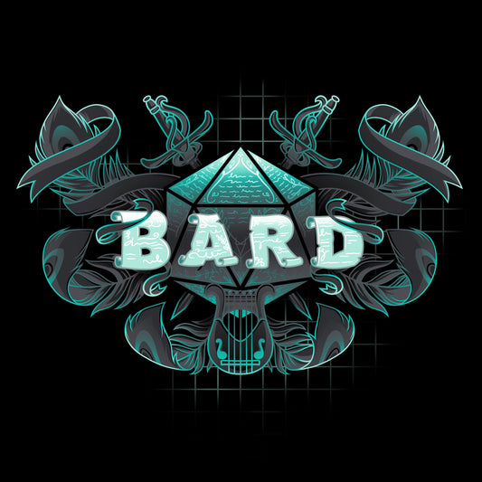 Premium Cotton T-shirt_TeeTurtle Bard Class black t-shirt featuring an artistic 