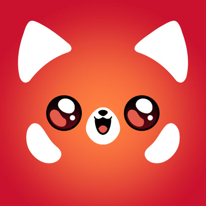 Premium Cotton T-shirt_TeeTurtle Red Panda  T-Shirt red t-shirt featuring a kawaii panda face.