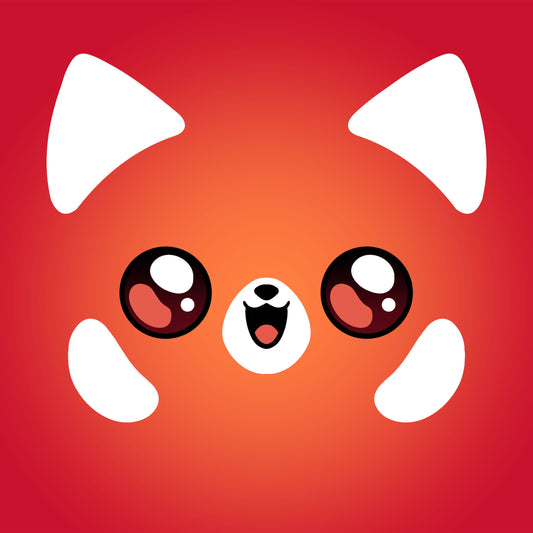 Premium Cotton T-shirt_TeeTurtle Red Panda  T-Shirt red t-shirt featuring a kawaii panda face.