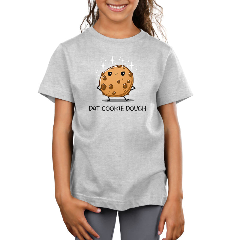 Premium Cotton T-shirt_TeeTurtle silver gray Dat Cookie Dough t-shirt featuring a cookie with a sassy expression and stick-figure hands on its hips.