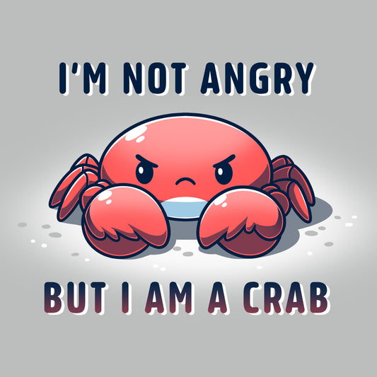 Premium Cotton T-shirt_TeeTurtle Feeling Crabby silver gray t-shirt featuring a grumpy looking crab. 
