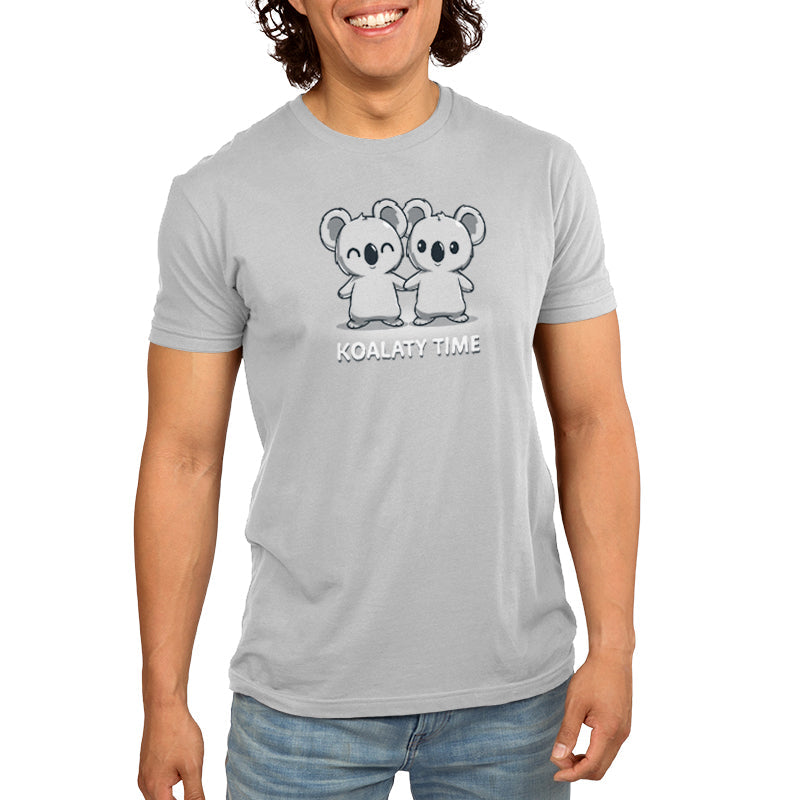 Premium Cotton T-shirt_TeeTurtle Koalaty Time silver gray T-shirt featuring koalas holding hands.