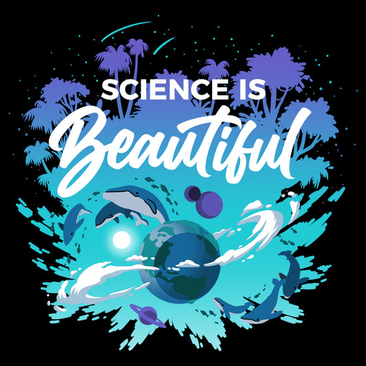 Premium Cotton T-shirt_TeeTurtle Science Is Beautiful black t-shirt featuring the phrase 