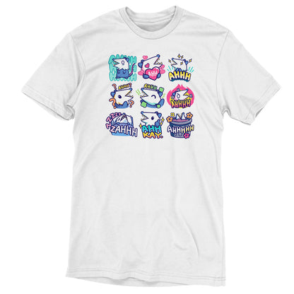 Premium Cotton T-shirt_TeeTurtle white Screaming Opossum Emoji Pack t-shirt featuring a grid of opossums screaming for various reasons in a grid.