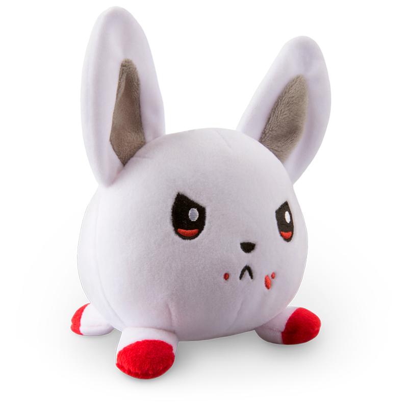 A soft, cuddly TeeTurtle Bunny Plushie with red eyes.