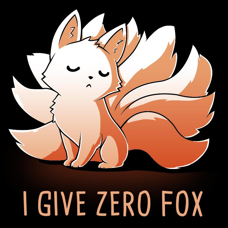 Premium Cotton T-shirt_TeeTurtle black I Give Zero Fox. Featuring a haughty kitsune.