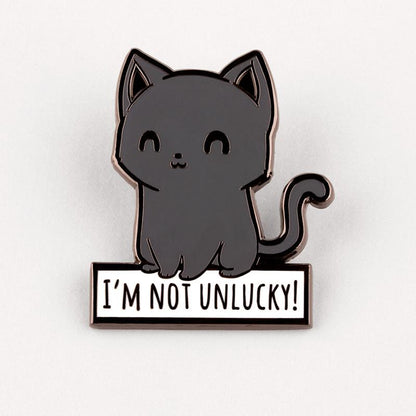 Enamel Lucky Kitty Pin with dimensions by TeeTurtle.