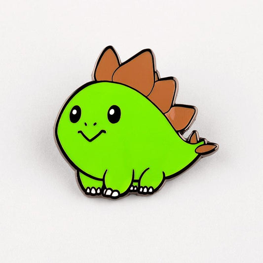 A TeeTurtle Stegosaurus Pin that is wipe clean.